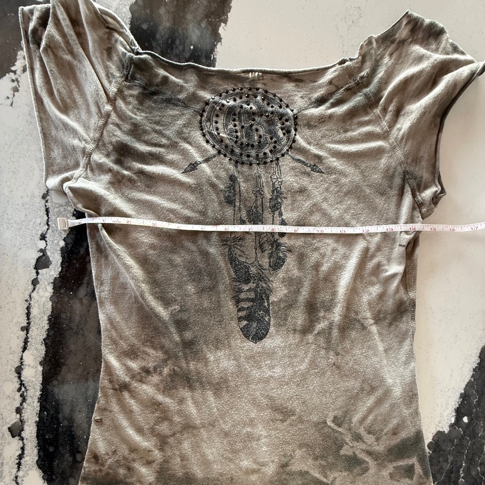 CRASH & BURN DISTRESSED TIE-DYE SEQUINED TEE - Picture 4 of 7